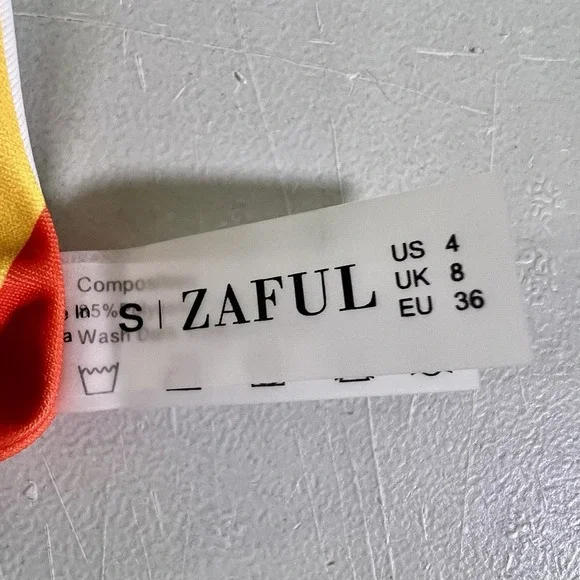 Zaful Women's 2 Piece Striped Top Bikini Set High Low Bottom Size S Beachy NWT - Picture 10 of 13